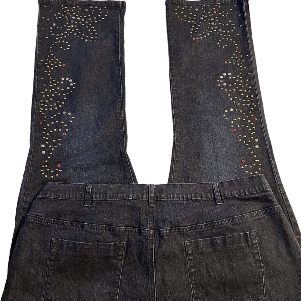DG2 Embellished Studs & Rhinestones Bootcut Jeans Sz 22W Tall - Picture 3 of 9
